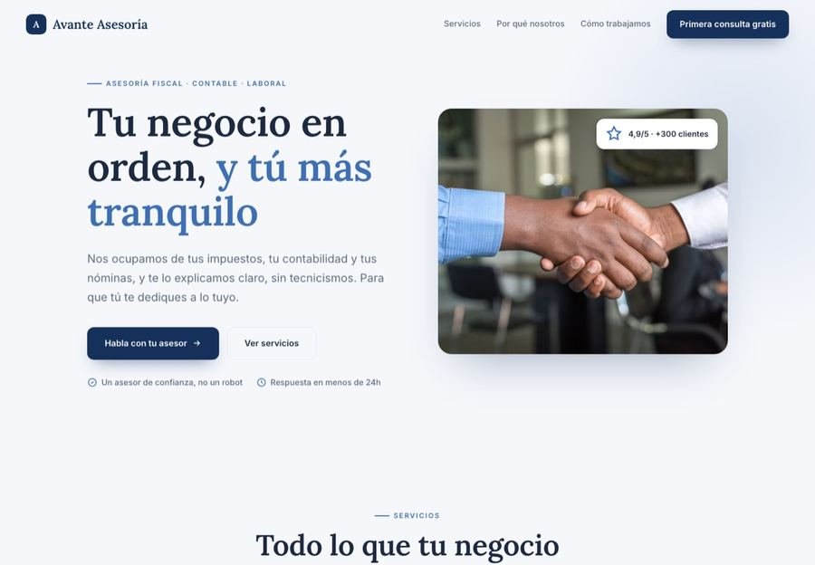 Modelo de web para asesoría fiscal y laboral