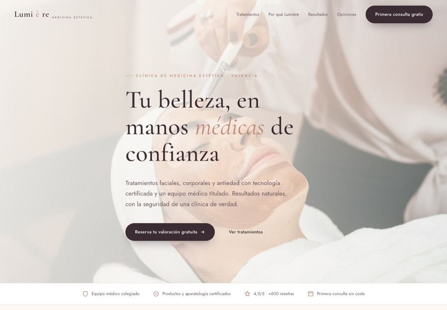 Modelo de web para medicina estética