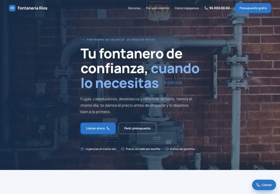 Modelo de web para fontanería